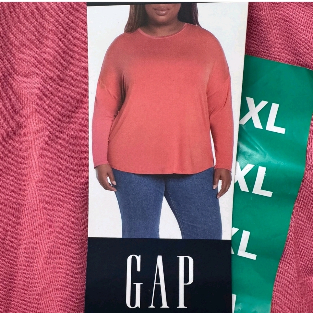 NWT Gap‎ Womens Long Sleeve Knit Top Pink XL